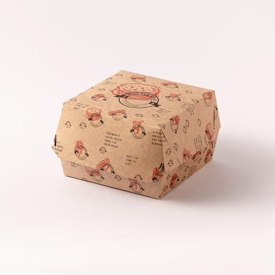 Embalagem Para Lanches E Hambúrguer 2 Em 1, Selos - 25un