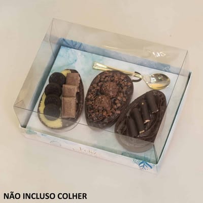 Embalagem para 3 Ovos de Colher 150gr, HOLY, Tampa 10cm - 10un