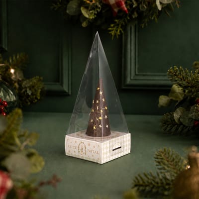 Embalagem para cone de natal com tampa, Globo de Neve - 10un