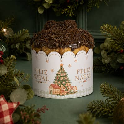 Cinta para Panetone/Chocotone de 500G, Globo de Neve - 25un