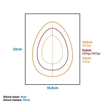 Embalagem para 1 Ovo de Colher 150g/250g/350g/500g, Tampa 10cm, Branca – 10un - Imagem 4