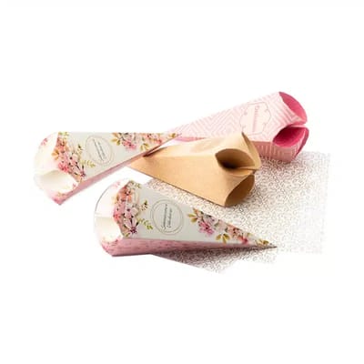 Embalagem para Cone Trufado com Papel, Floral - 25un - Imagem 2