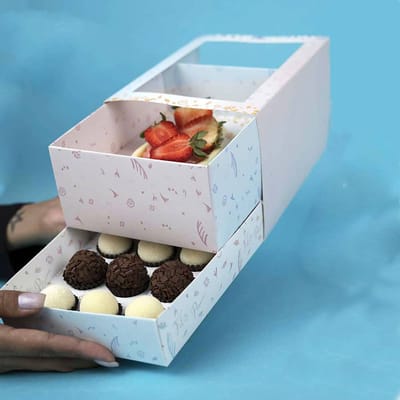 Embalagem Gaveta para 1 Ovo 250g e 12 Doces, Vida - 5un