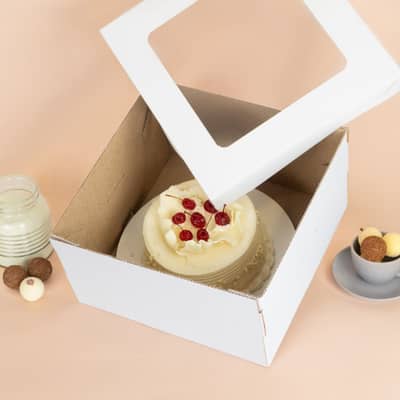 Caixa para tortas e kits com visor, Branca Basics - 5un - Imagem 2