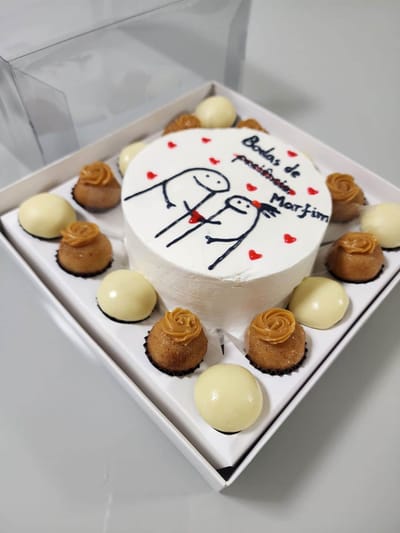 Embalagem para 1 mini bolo e 16 doces, Basics, Branca - 10 un - Imagem 6