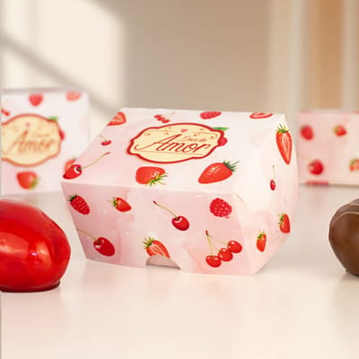 Caixa para Doces do Amor, Rosa - 10un
