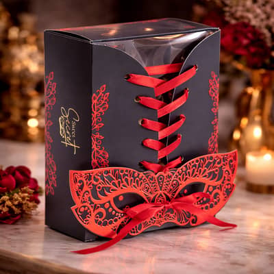 Embalagem Gaveta Coração 200g e 6 doces, Corpete com Máscara, Sweet Secret - 5un