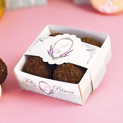 Caixa para Brownie, com cinta, PROVENÇAL - 10un