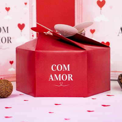 Caixa para presente, COM AMOR - 5un