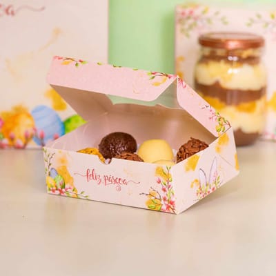 Embalagem Para 6 Doces, Com Visor e berço, GARDEN - 10un