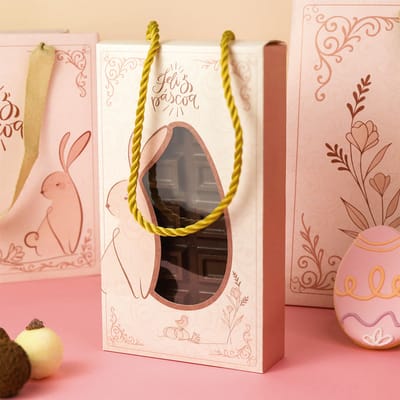 Embalagem para Barra de chocolate com visor e alça, ELEGANCE - 10un
