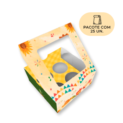 Caixa Para 4 Doces, Com Visor, Arraiá - Pct. c/ 10 un - Imagem 5