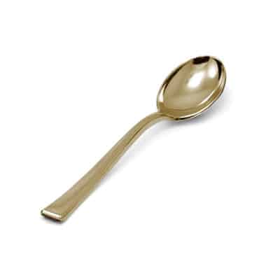Colher Sobremesa Gold 13cm, Silver Plastic - 8un - Imagem 2
