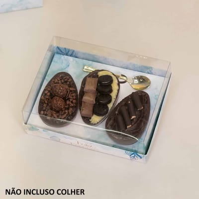 Embalagem para 3 Ovos de Colher 150gr, HOLY, Tampa 10cm - 10un - Imagem 2