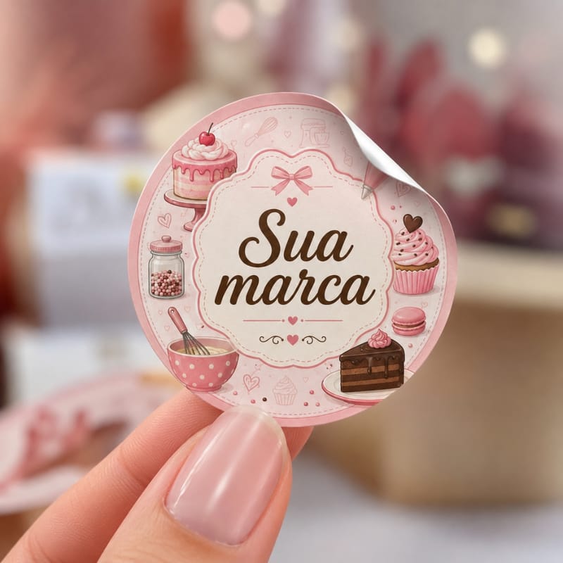 992776236b19d69c5842c3a8e83920e2.jpg Adesivo Papel Brilho Personalizado, Redondo - Imagem 1