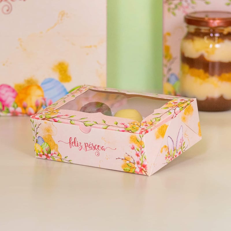Embalagem Para 6 Doces, Com Visor e berço, GARDEN - 10un - Imagem 2