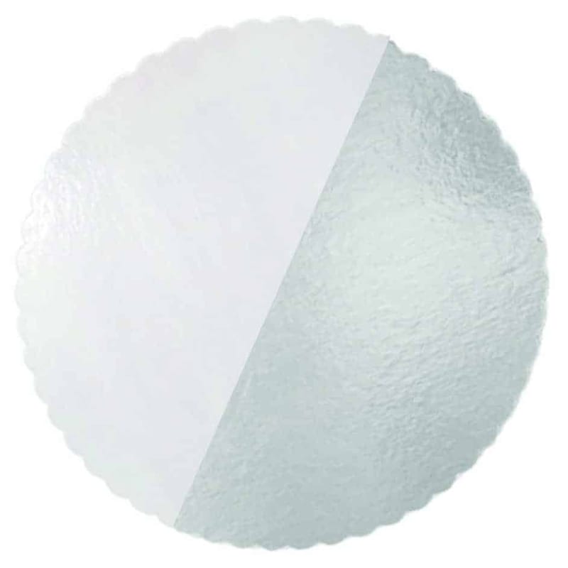 Cake Board Dupla Face 15cm Branco/Prata - Unitário