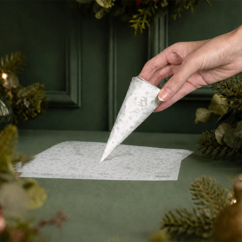 Papel para Embrulhar Doces e Bolo Gelado, Pinheiro 15,5x20 - 25un - Imagem 2