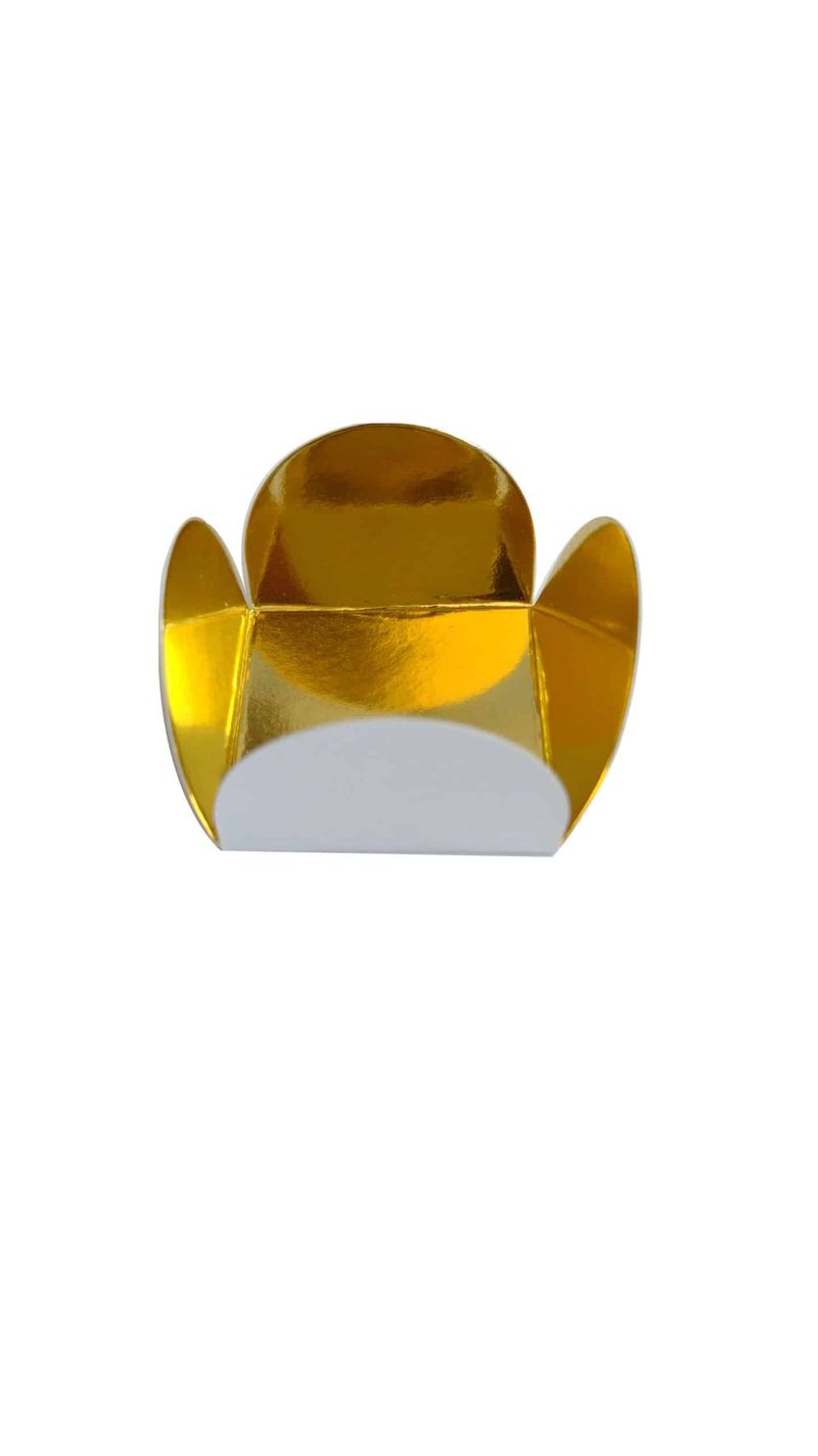 Forminha De Doce 4 Pétalas, Metalizada Ouro - 50un - Imagem 2