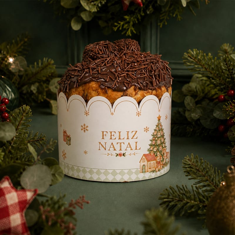 Cinta para Panetone/Chocotone de 500G, Globo de Neve - 25un - Imagem 2