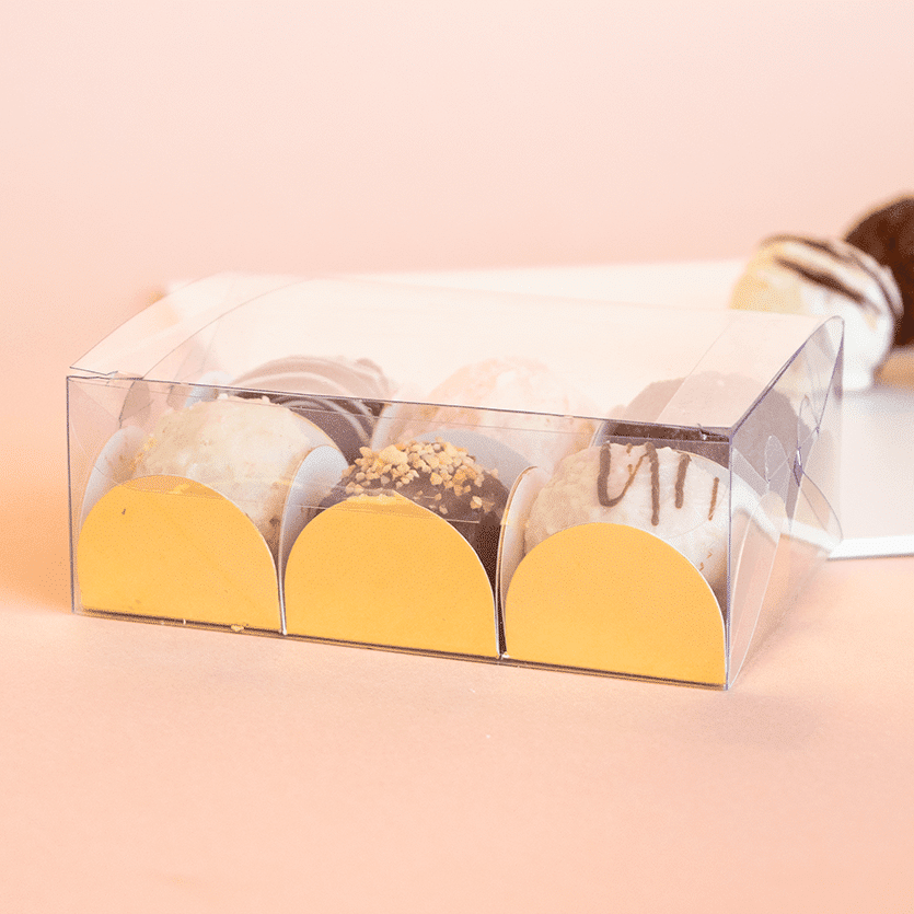 Caixa de acetato para 6 Doces, Cristal - 10un, Docinhos e Biscoitos - Imagem 3