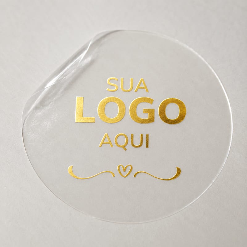 Adesivo Transparente Personalizado, Impressão Hot Stamp, Redondo - Imagem 3
