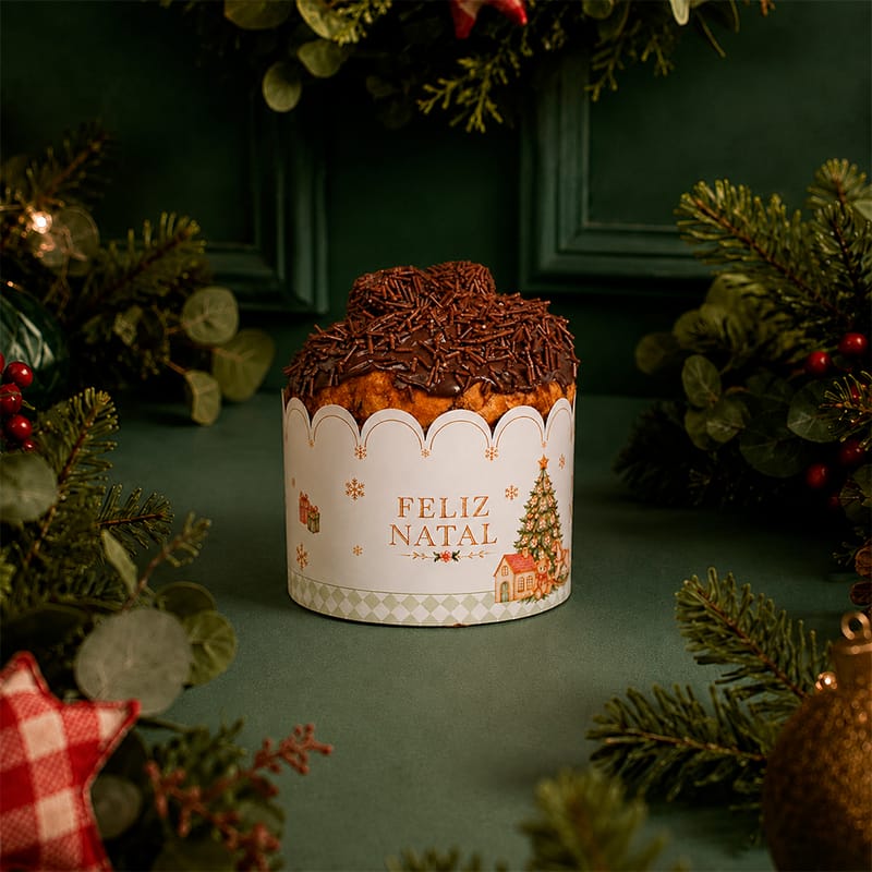 Cinta para Panetone/Chocotone de 100G, Globo de Neve - 25un - Imagem 2
