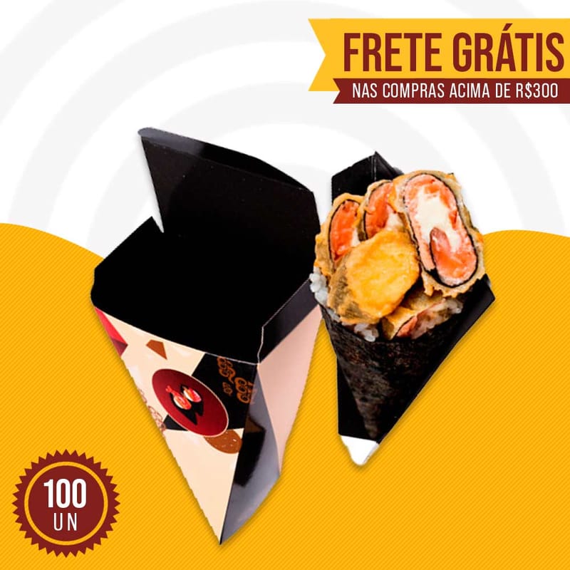 b4809c006c2a5a401c1ecd623bcdf6ef.jpg Embalagem Para Temaki Delivery, Black - 25un - Imagem 1