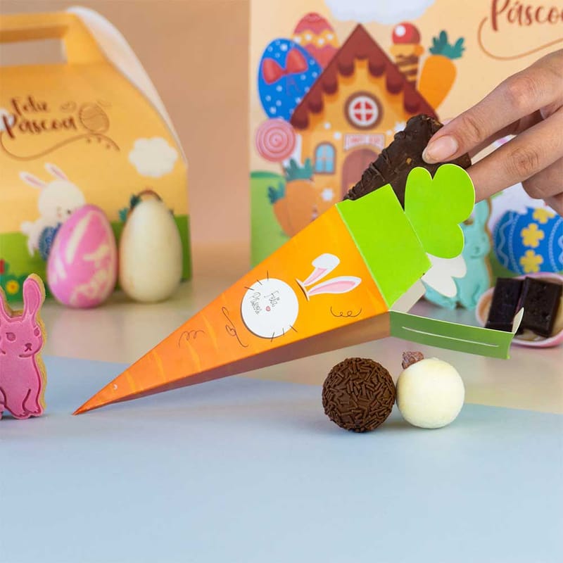 Embalagem para Cone Trufado com papel, Cenourinha - 25un - Imagem 2