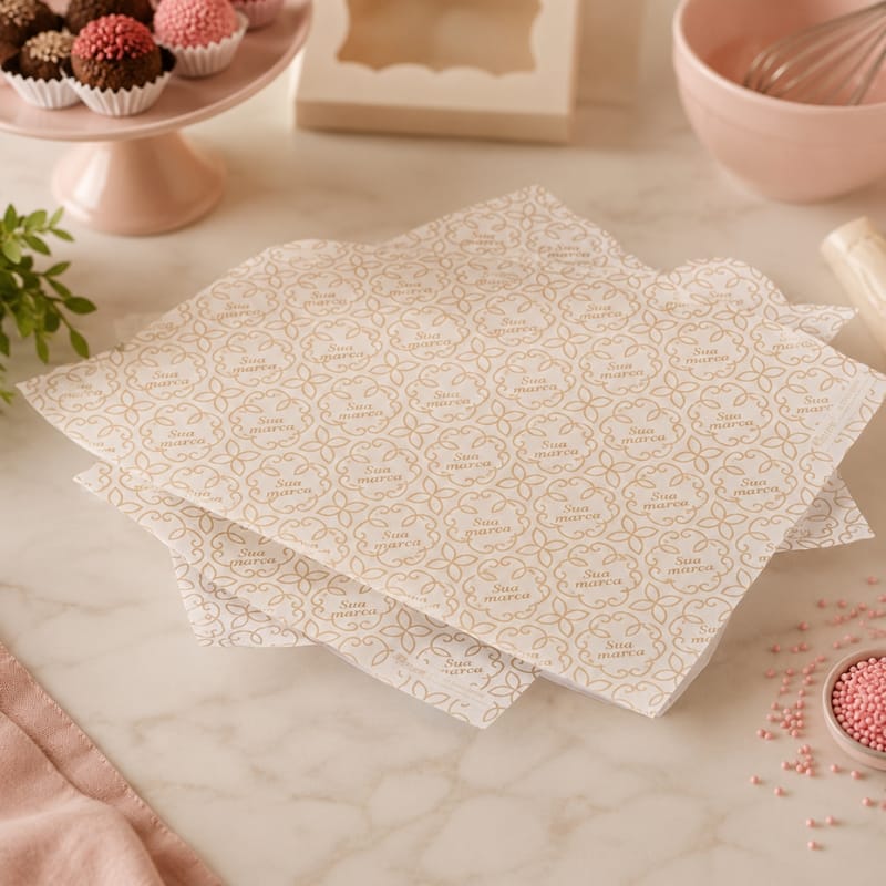 Papel com Barreira para Embrulhar Doces e Bolos Gelados Personalizado - Imagem 2