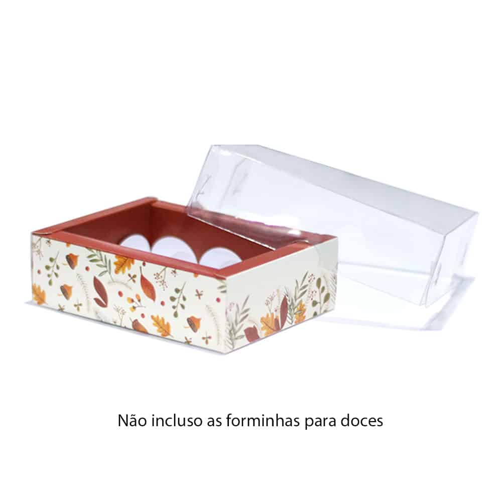 Embalagem para 6 doces com tampa Transparente, Viena - Pct c/ 10 un - Imagem 2
