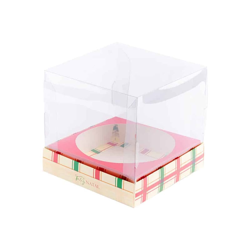 Embalagem para Chocotone Premium 17x17x16cm - NATAL - 10un - ACONCHEGO