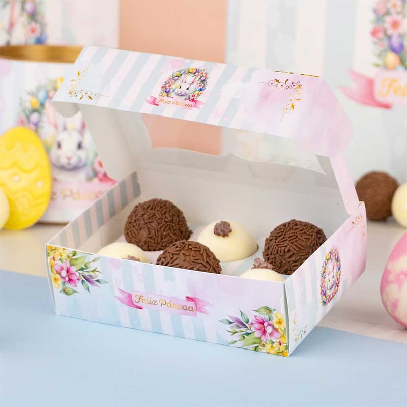 Caixa Para 6 Doces ou 2 Brownies, Com Visor e berço, AFETO - 10un - Imagem 2