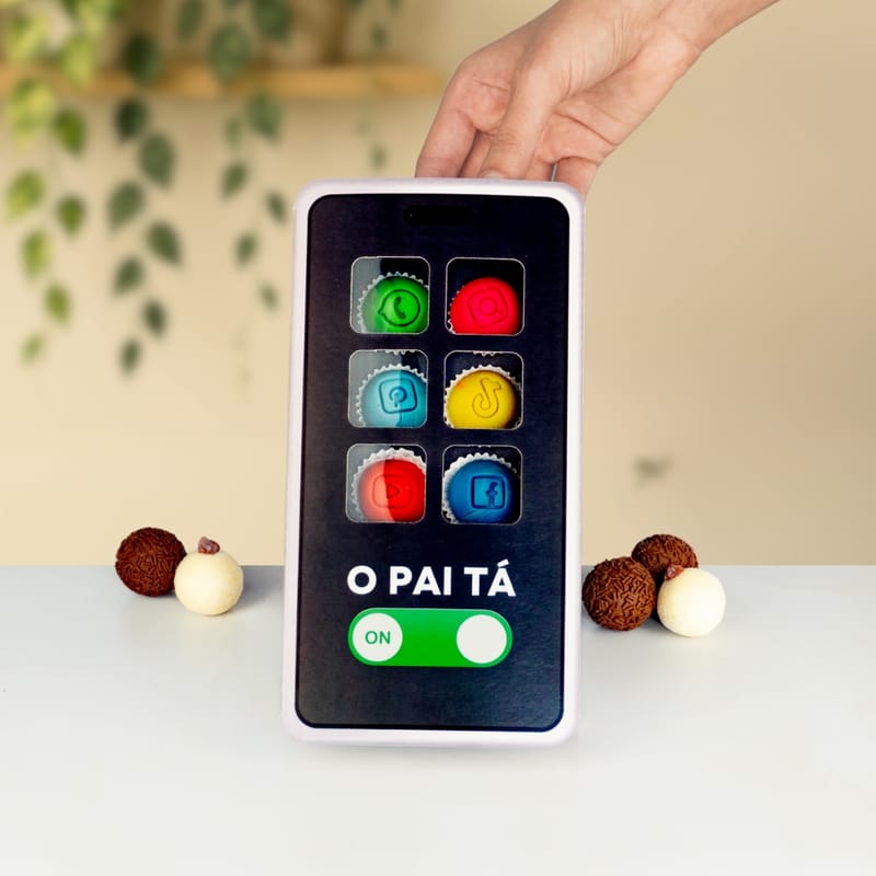 Caixa para 6 doces com carregador O PAI TÁ ON, RAIZ - 5un - Imagem 2