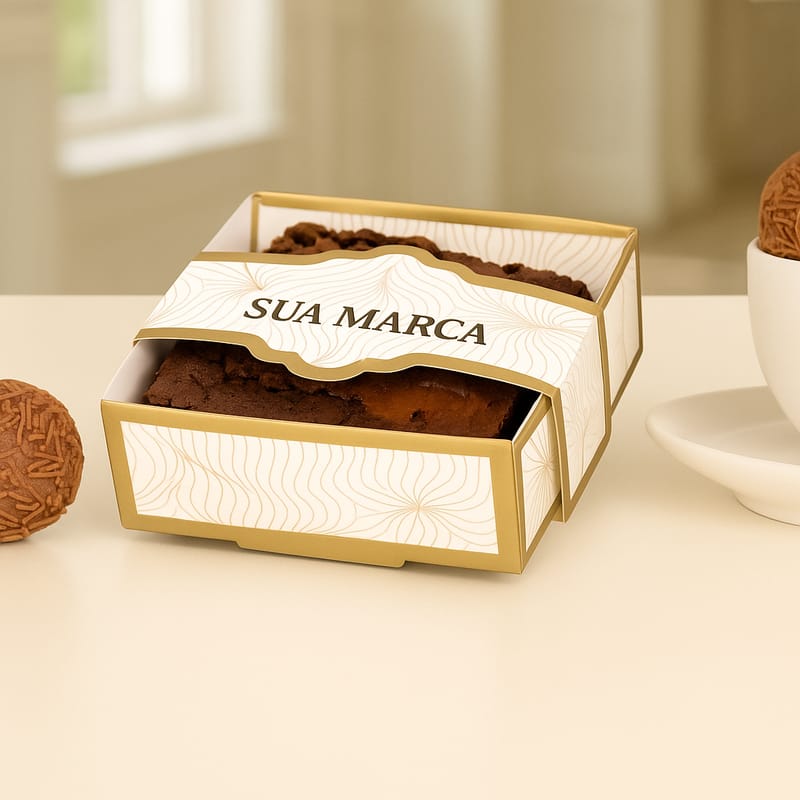 Caixa para 1 Brownie com Cinta Personalizada - Imagem 1
