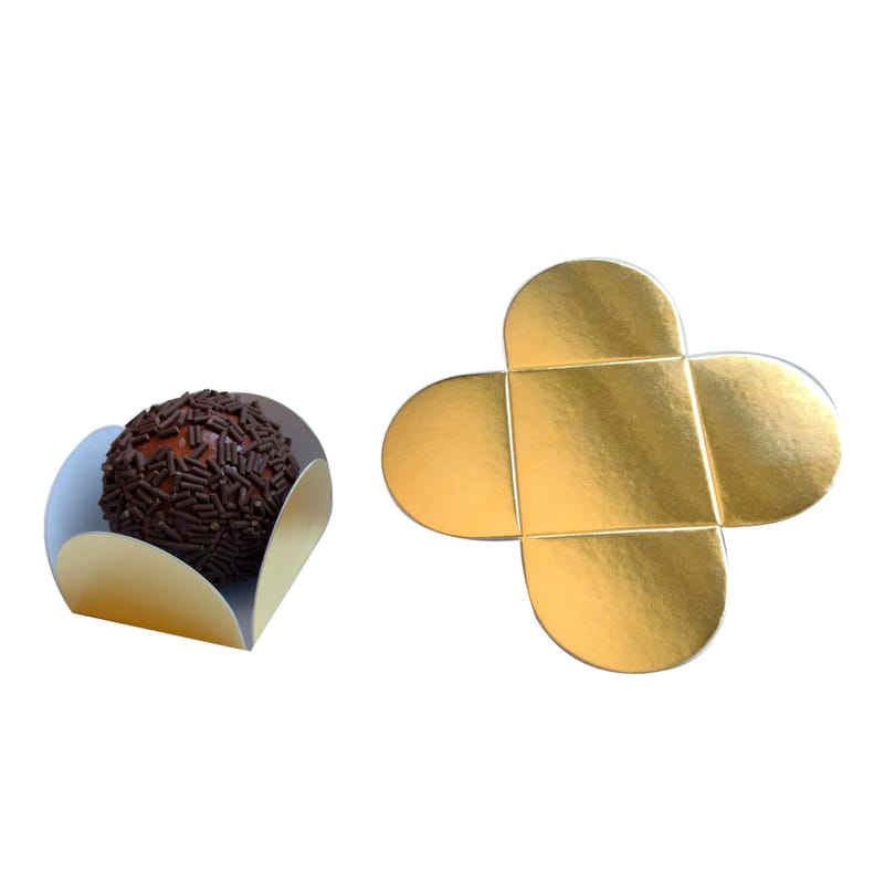 Forminha De Doce 4 Pétalas, Metalizada Ouro - 50un - Imagem 11