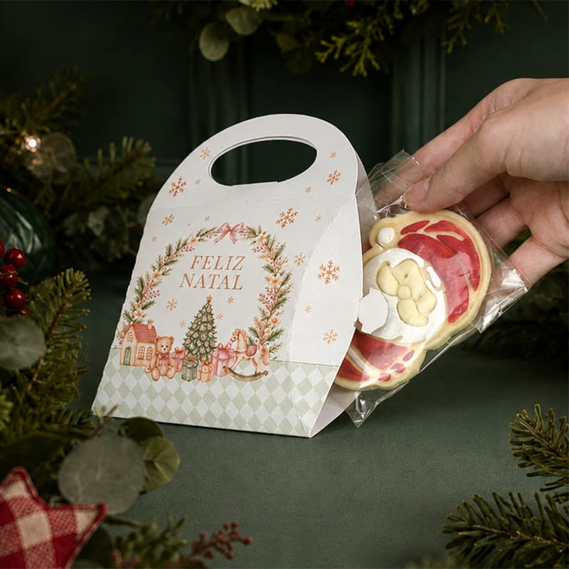Envelope para Brownie e Cookies com alça, Globo de Neve - 10un - Imagem 2