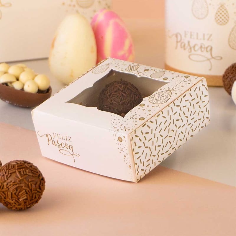 Caixa Para 4 Doces ou 1 Brownie, Com Visor e berço, BLISS - 10un - Imagem 1