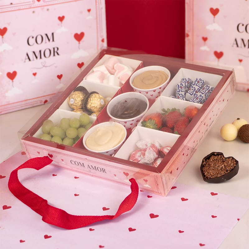 Caixa para fondue com alça, sem potes, COM AMOR - 5un - Imagem 2