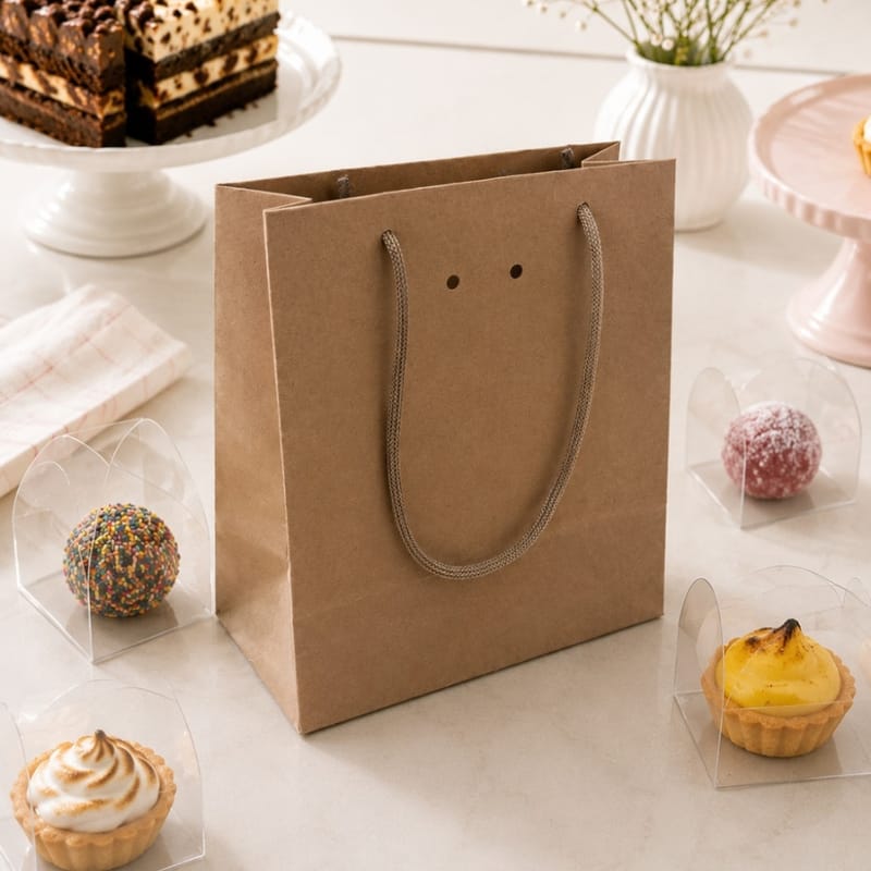 87970b935957c19a12e84c18e720cd64.jpg Sacola para Presente, “P” 18x10x20cm, Kraft Basics – 10un - Imagem 1