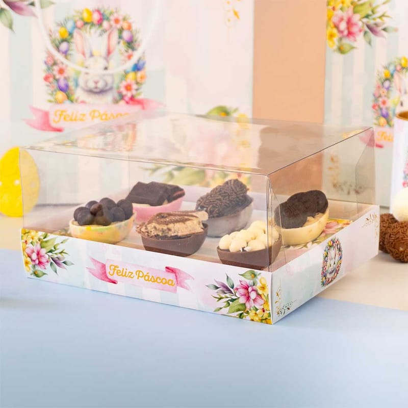 Caixa para Kit Degustação, 6 Ovos de 50g, Tampa 10cm, AFETO - 10un - Imagem 1